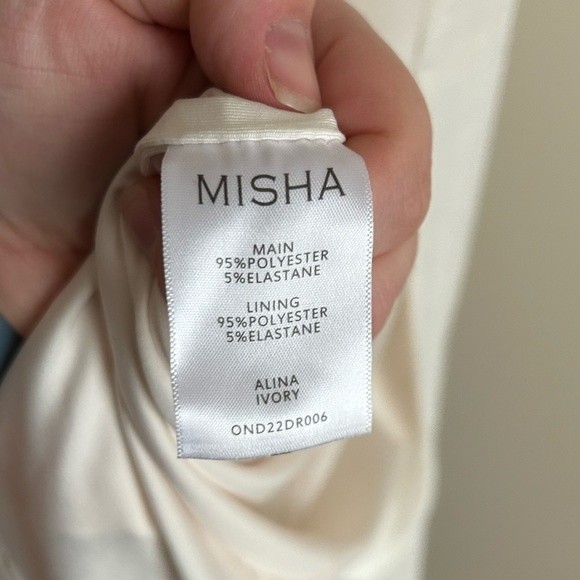 Misha Alina Slinky Jersey Cutout Midi Dress In Ivory Size 0 — image 8 of 8
